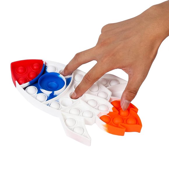 2 Pieces Rocket Space Theme Pop It Easter Fidget Toys - Picture 2 of 5